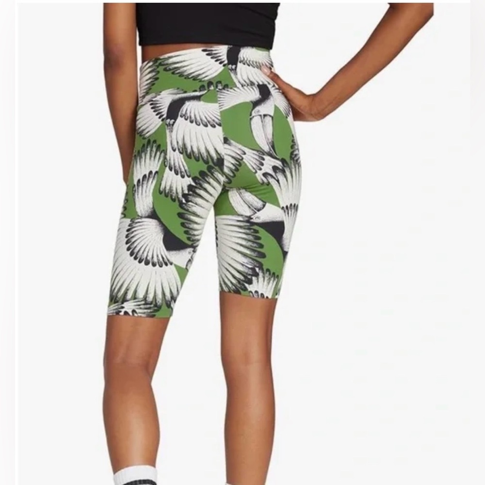 Adidas FARM Rio Green and White Patterned Bike Shorts - Picture 3 of 6